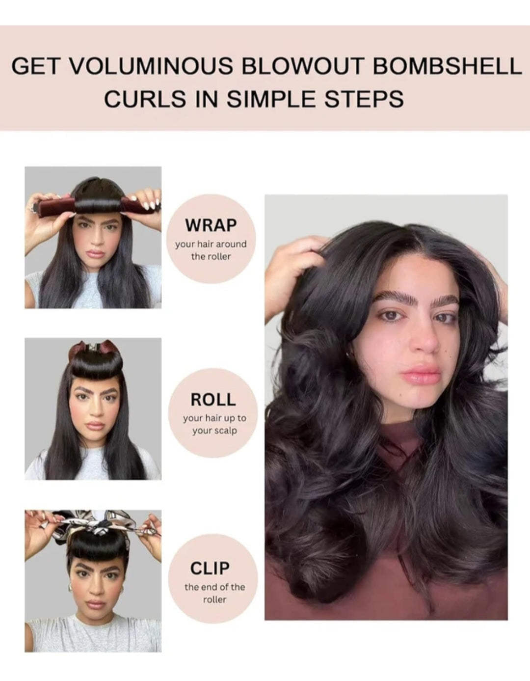 Heatless Curling Hair 3PCS Heatless Curling Rods Overnight Blowout Heatless Curls Hair Curlers to Sleep in for Women (Coffe) (Khaki)