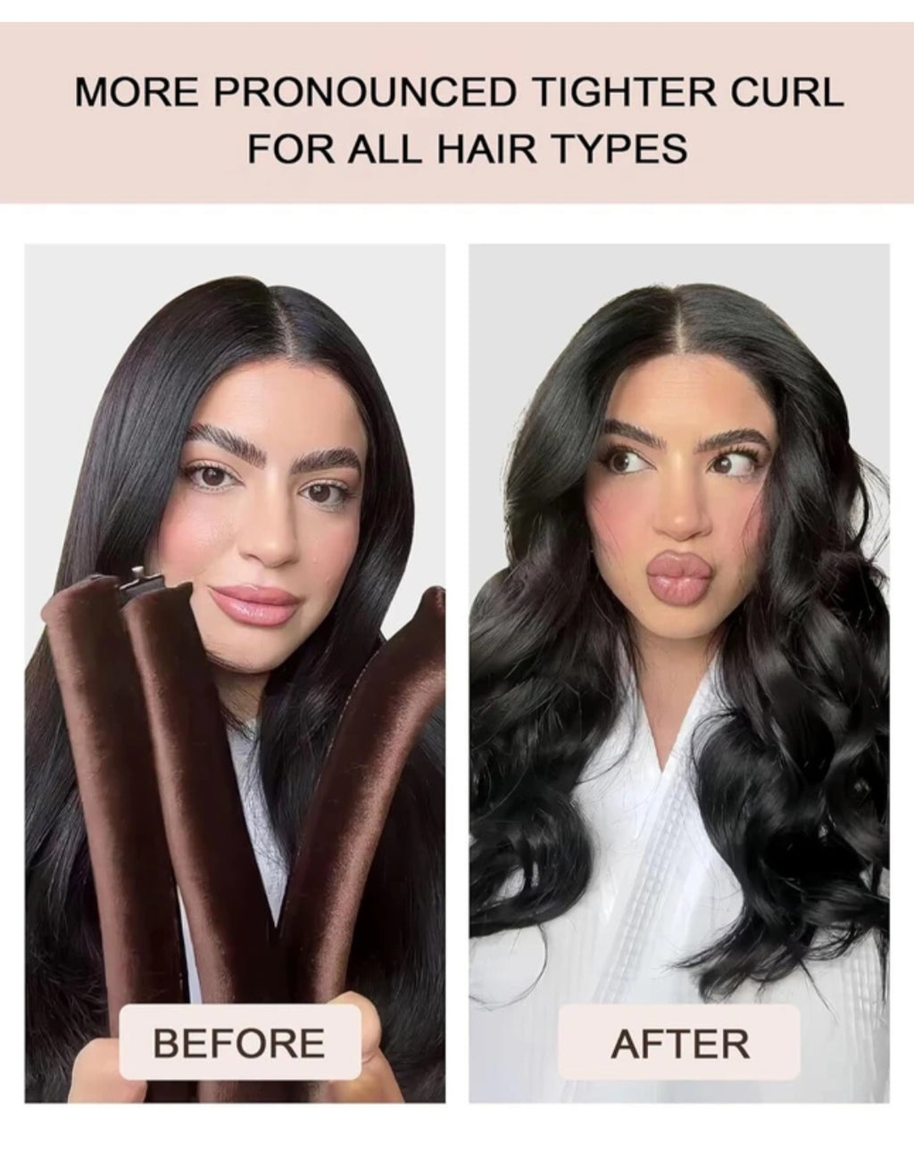 Heatless Curling Hair 3PCS Heatless Curling Rods Overnight Blowout Heatless Curls Hair Curlers to Sleep in for Women (Coffe) (Khaki)