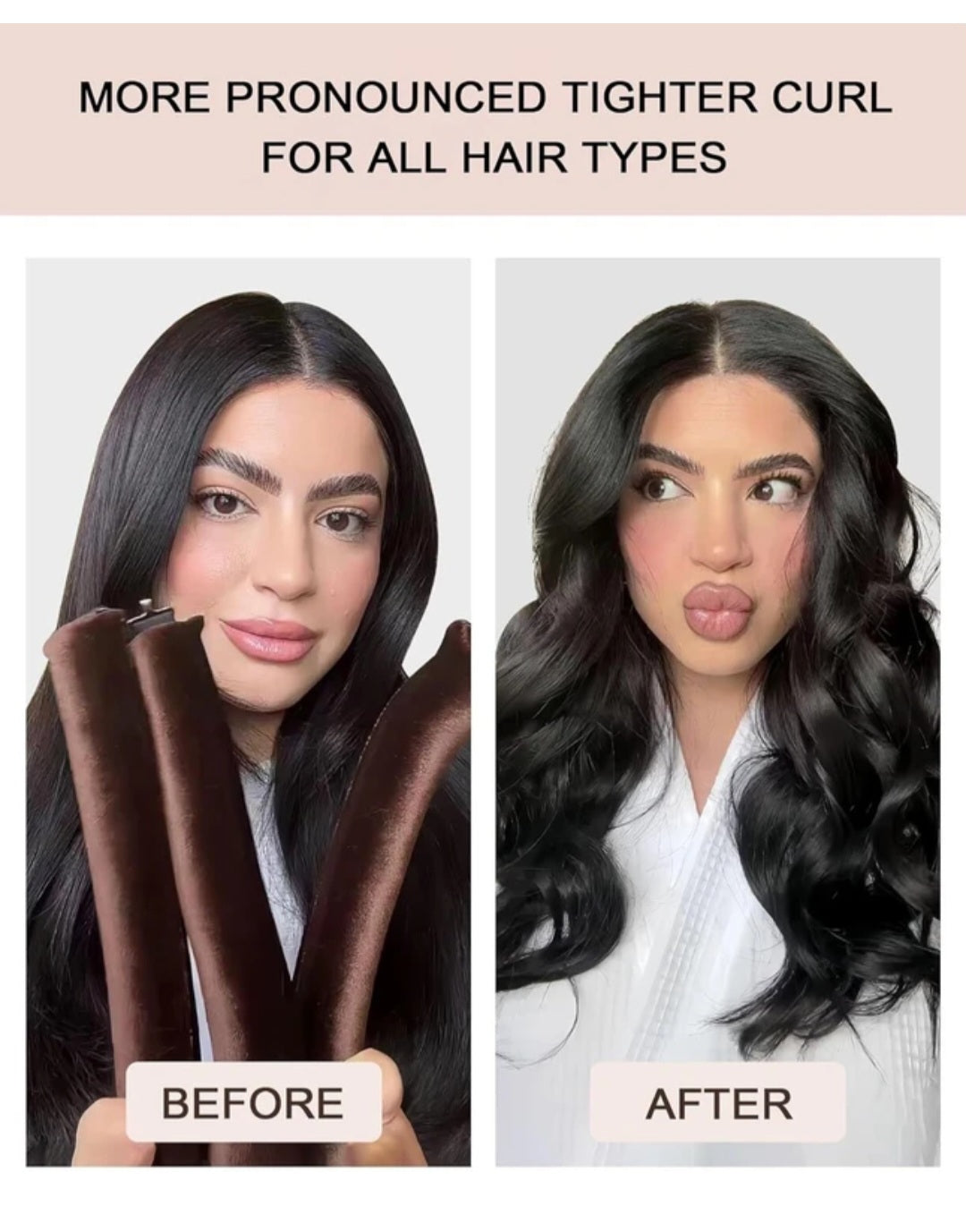 Heatless Curling Hair 3PCS Heatless Curling Rods Overnight Blowout Heatless Curls Hair Curlers to Sleep in for Women (Coffe) (Khaki)