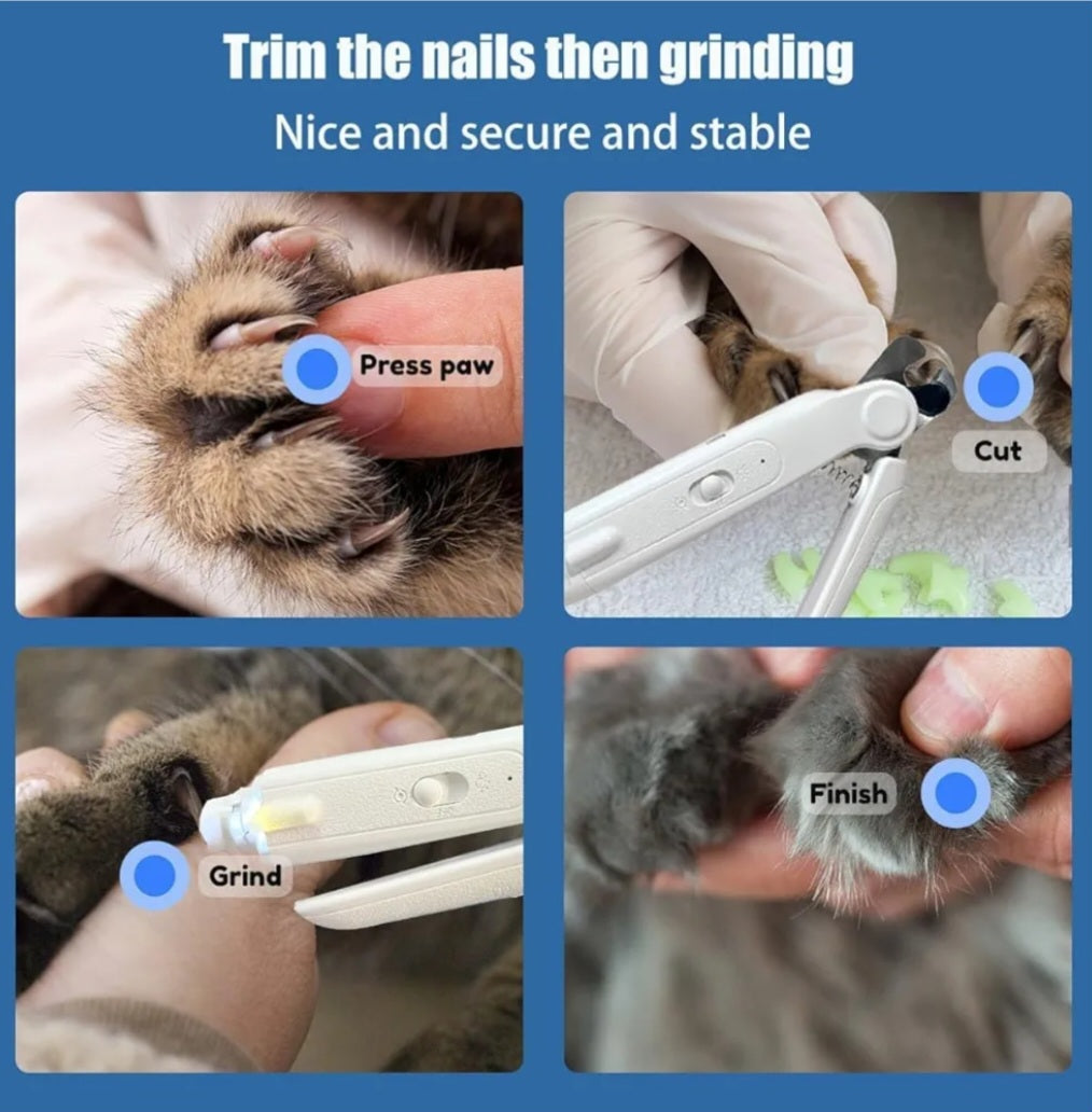PANDAAR Dog Nail Clippers & Dog Nail Grinder 2 in 1Rechargeable Cat Nail Clippers with LED LightProfessional Dog Nail Trimmers for SmallMediumLarge DogsLow Noise Electric Dog Nail Grinder
